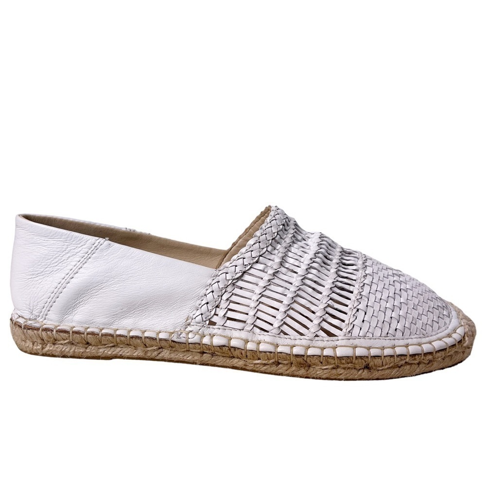 SAM EDELMAN Woven Leather Pen Espadrille Slip On Shoes Size 8 in White - Picture 9 of 14